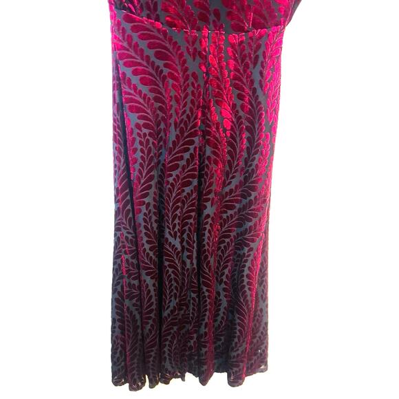 Zarr Collection Womens Dress Size 8 Black Maroon Midi Cocktail Party Holiday NWT - Picture 8 of 9